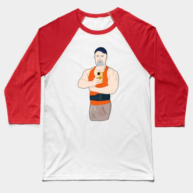 Muscle Daddy Taking a Selfie at the Gym Baseball T-Shirt by muscle